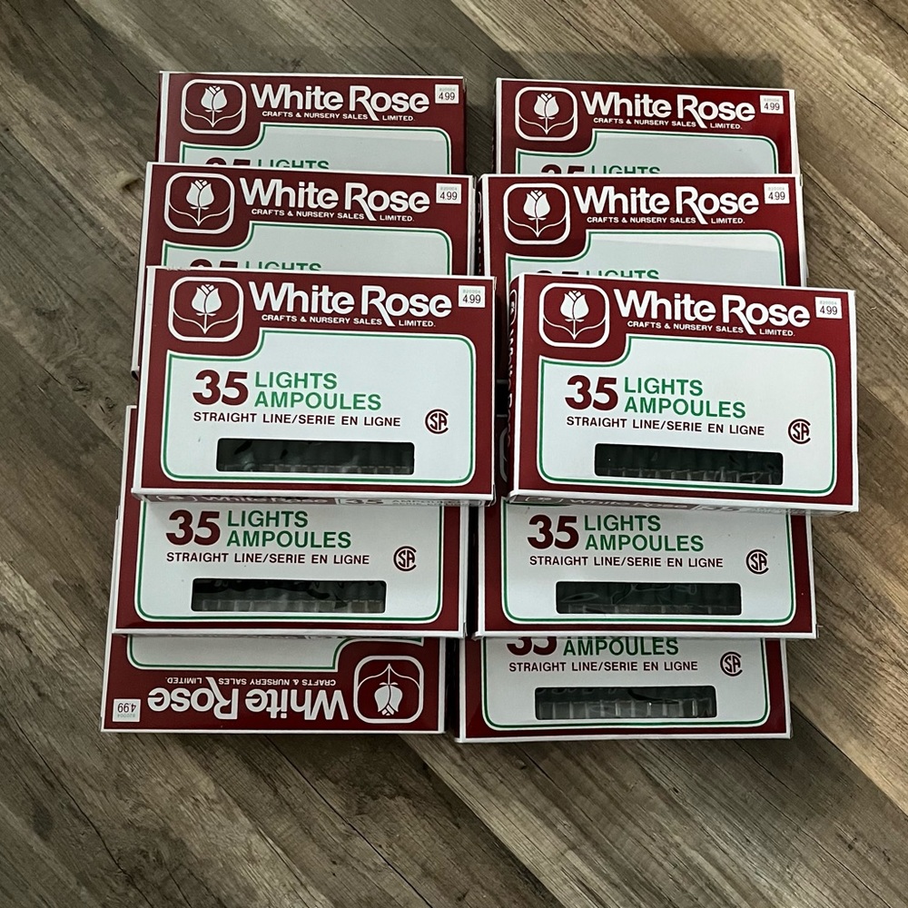 White Rose Store Vintage String Christmas Lights 12 boxes NOS Discontinued stock